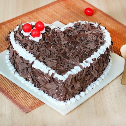 Black Forest Heart Shape Cake