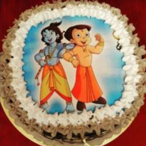 Chota Bheem and Krishna Photo Cake