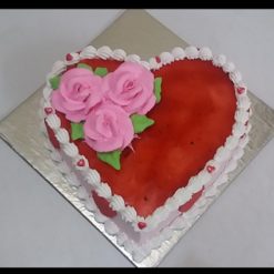 Strawberry Cake Heart Shaped, Strawberry flavor heart shape cake