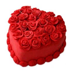 Fondant Heart Cake, Red Heart Cake