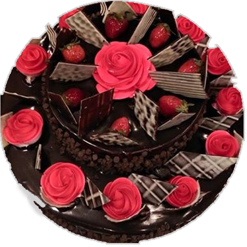 Chocolate Strawberries Fruit Cake, Dark chocolate strawberry cake