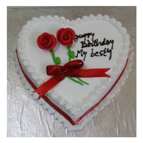 Heart Shape Vanilla Cake 1 KG, Heart shaped cake for birthday