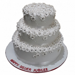 Silver Jubilee Cake, Best cake design for 25th Anniversary