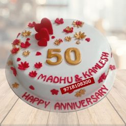 50th Marriage Anniversary Cake, 50th Wedding Anniversary Cake Design