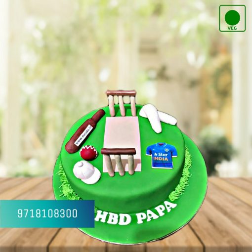 Cricket Theme Birthday Cake