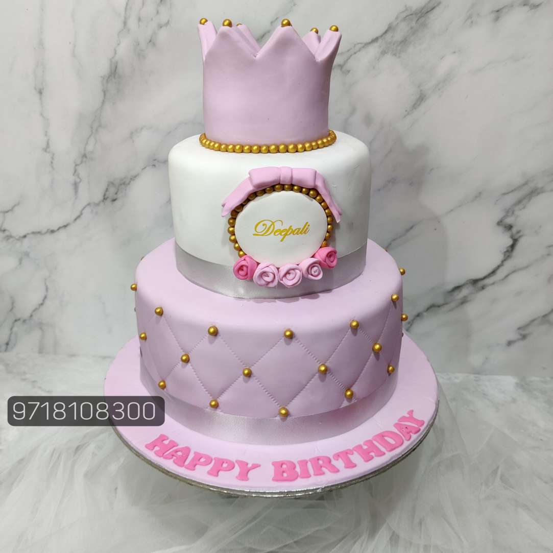 Cake Design For Baby Girl | 2 layer cake design for birthday ...