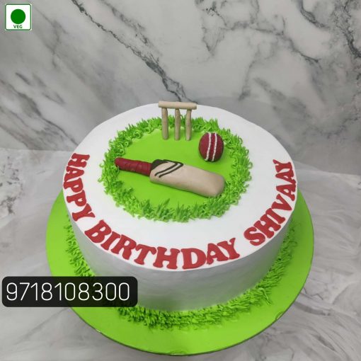 Cricket Theme Cake Without Fondant