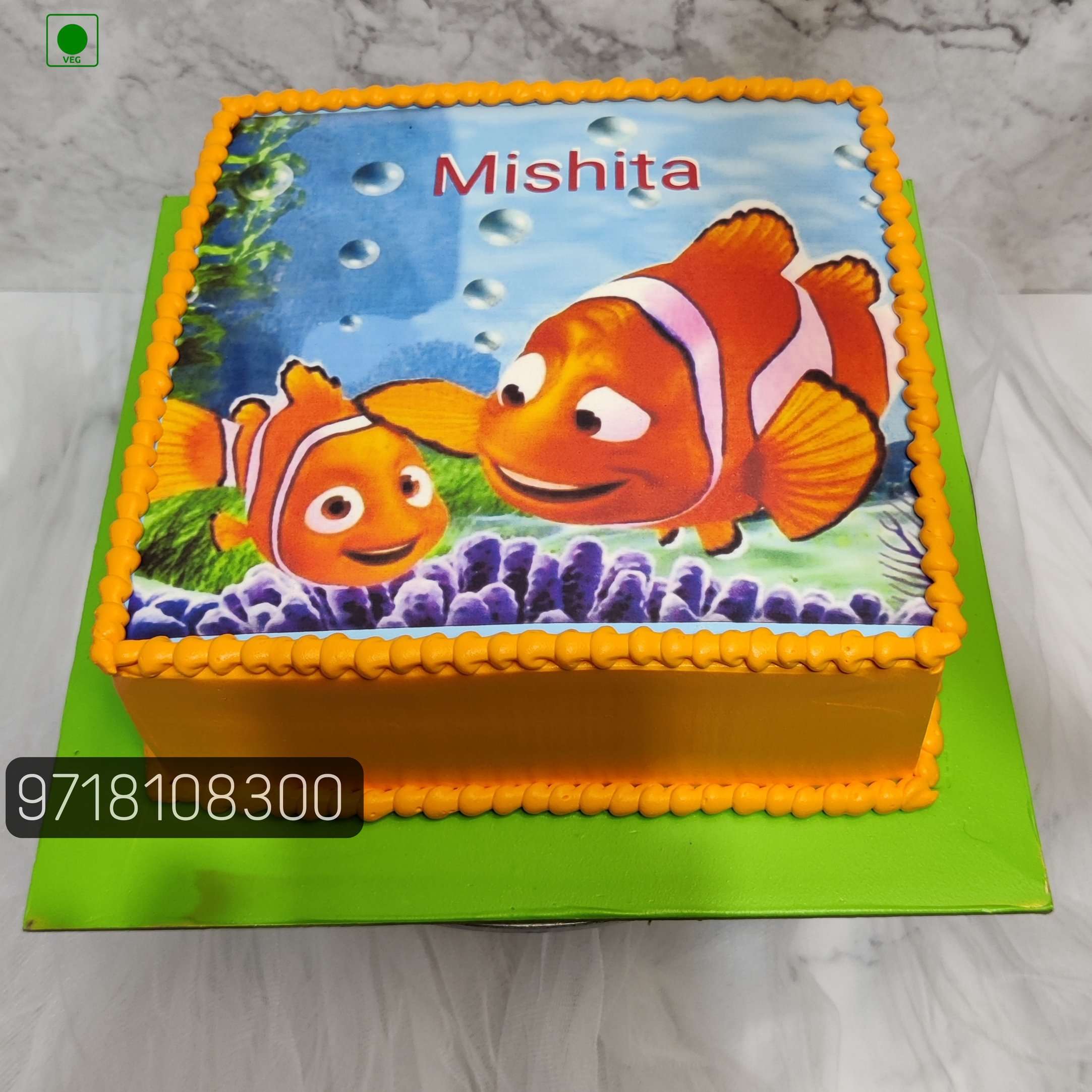 Birthday CakeFisherman with Action Fish Round16334  Aggies Bakery  Cake  Shop