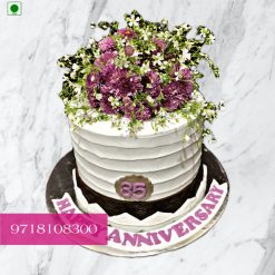 Fresh Flower Birthday Cake, birthday cake and flowers online delivery