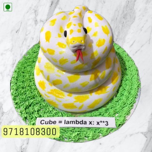 Snake Birthday Cake, snake cake design