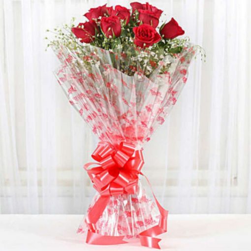 10 Red Roses Exotic Bouquet