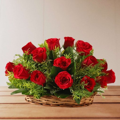15 Basket of red roses
