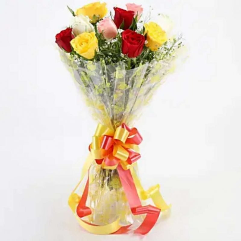 Magical Multicolored Roses Bouquet