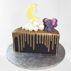 Baby Elephant Half Birthday Cake