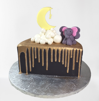 Baby Elephant Half Birthday Cake