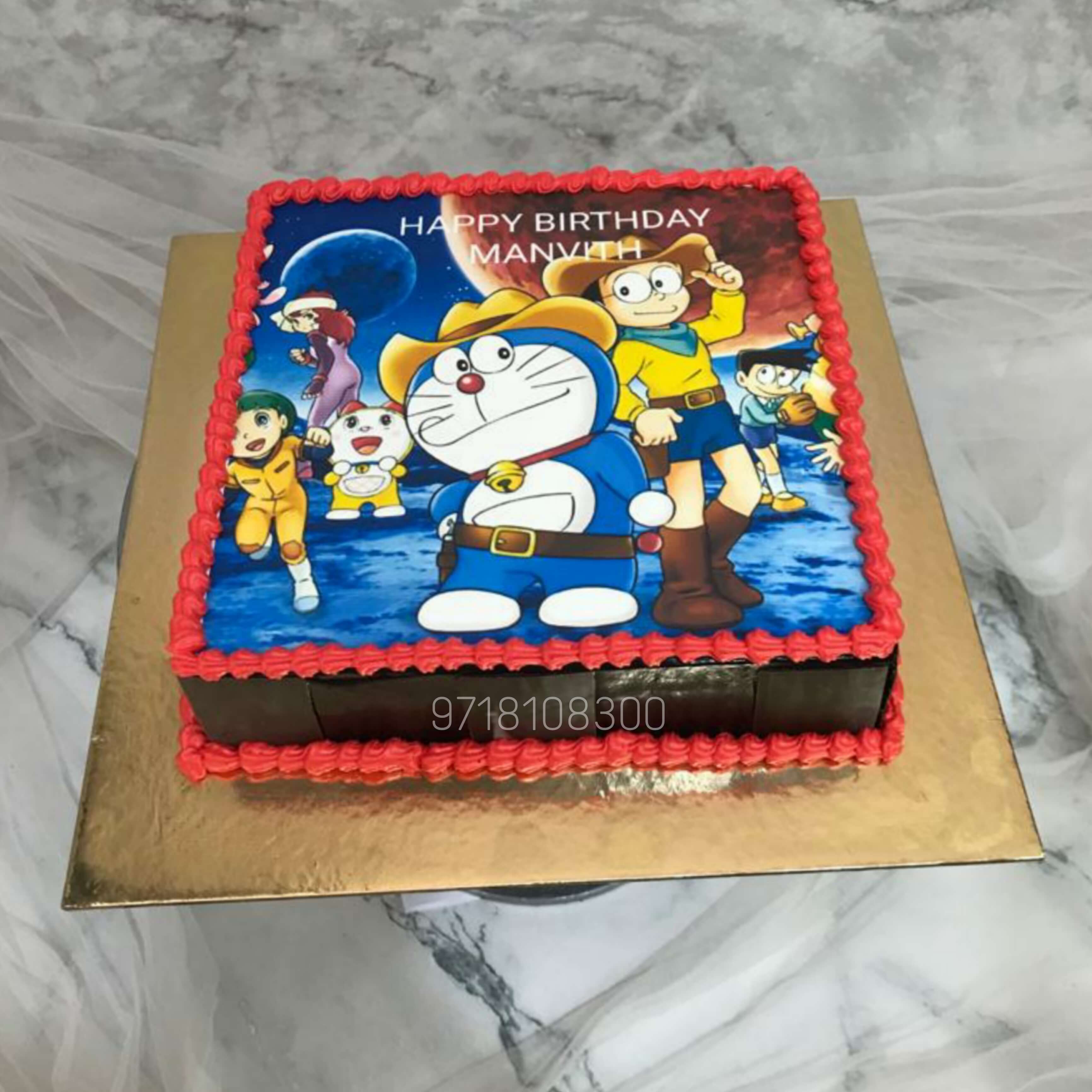 Doraemon theme cake 2kg pineapple