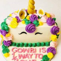 Half Year Unicorn Theme cake