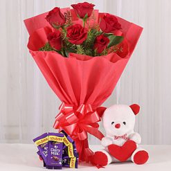 Rosy Love Affair- Teddy Bear & Chocolates