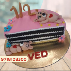 Teddy Bear Half Birthday Cake