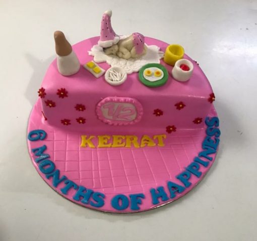 6 Month Cake Design for Girl