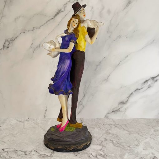 Romantic Couple With Swan Figurine