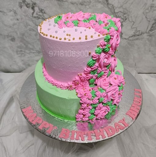 2 Layer Floral Cake