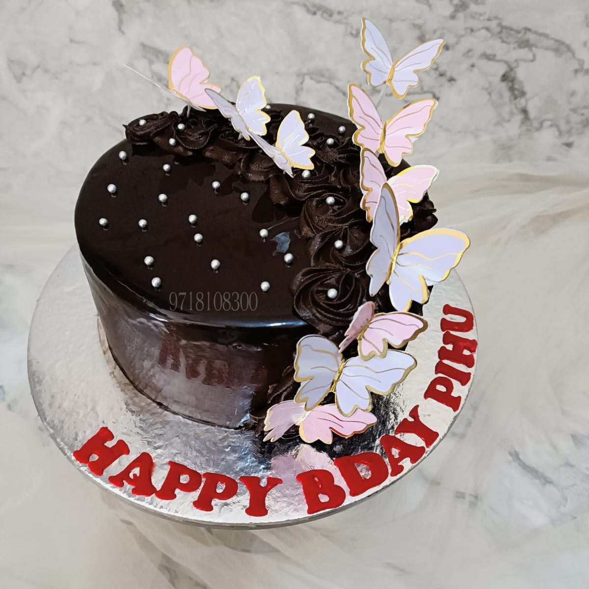 Order New Year Cherry Clock Cake Online, Price Rs.799 | FlowerAura