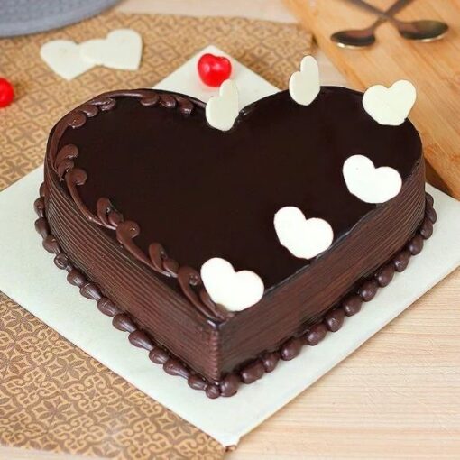 1 Kg Heart Shape Chocolate Cake