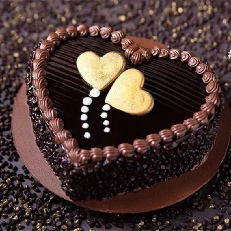 Designer Heart Shape Chocolate Cake