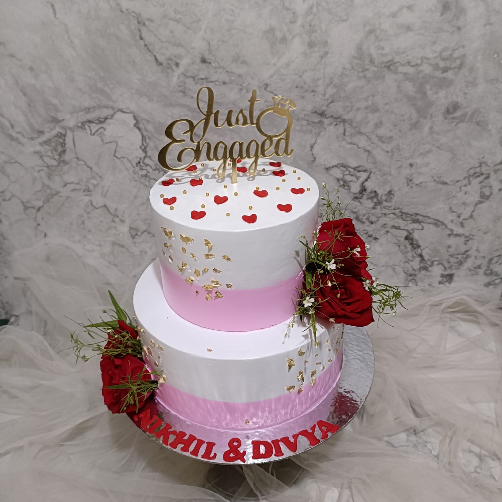 1st Anniversary CakeLove Cake  Couple cake Engagement cake  cake for  love  Anniversary cake 