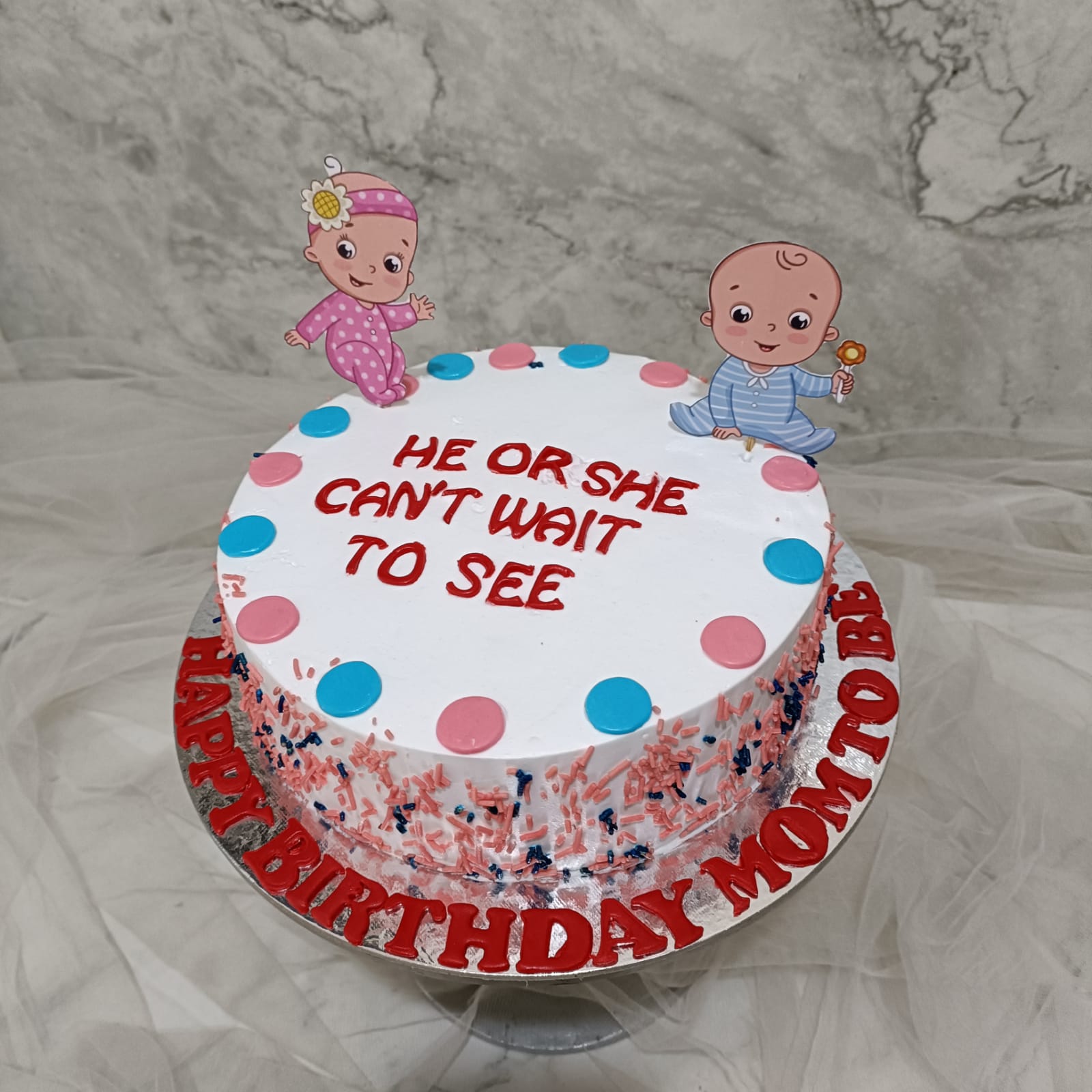 Pink or Blue Baby Shower Cake Design & Price | FaridabadCake