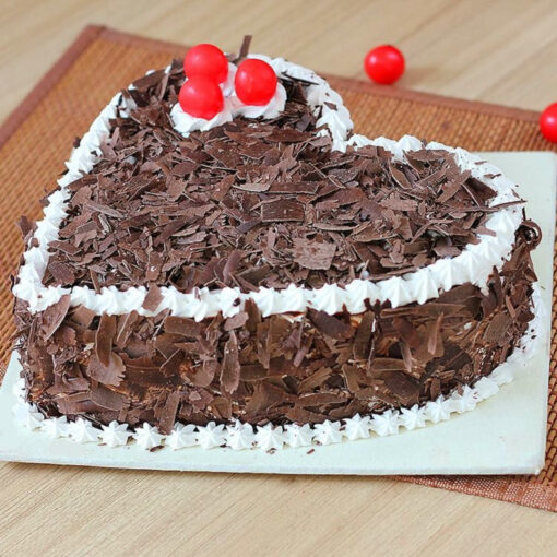 Black Forest Heart Shape Cake 1 Kg