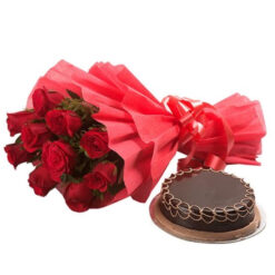 Chocolate Cake with Roses