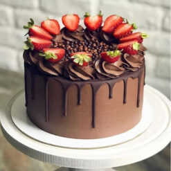 Chocolate Strawberries Fruit Cake
