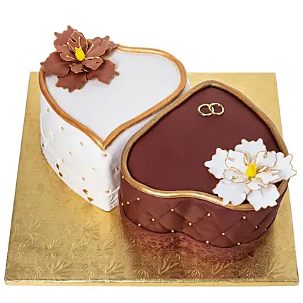 Double Heart Shaped Cake for Anniversary
