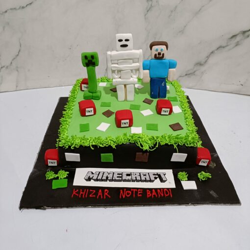Minecraft Fondant Cake