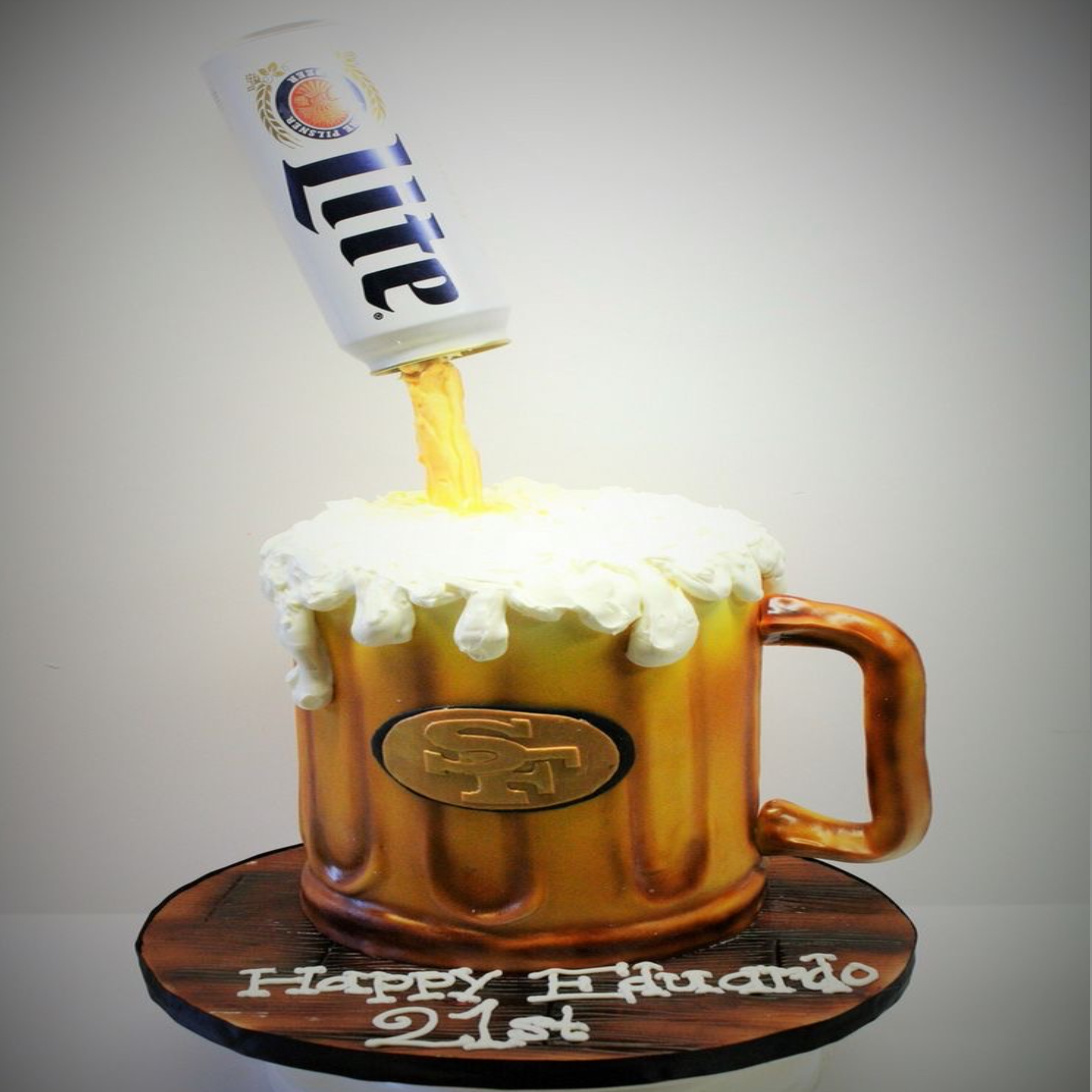 Defying Gravity Floating Beer Can Cake