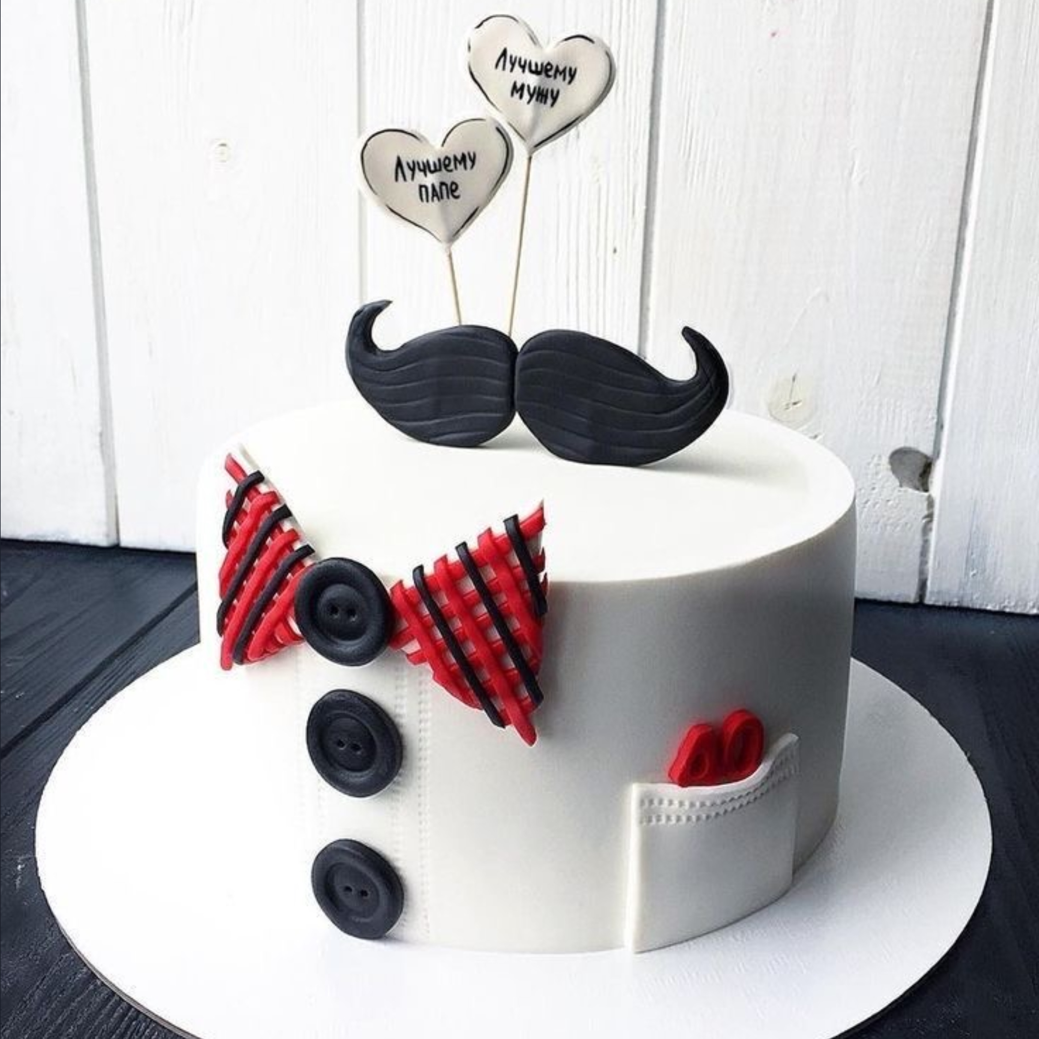 Mustache and Bowtie Cake