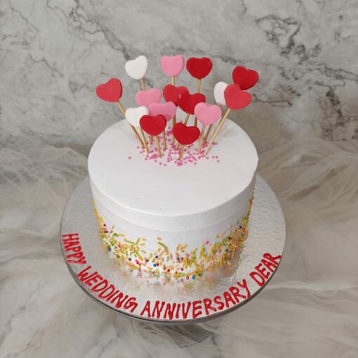 Anniversary Heart Topper Cake