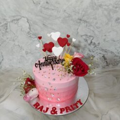 Fresh Flower Anniversary Cake
