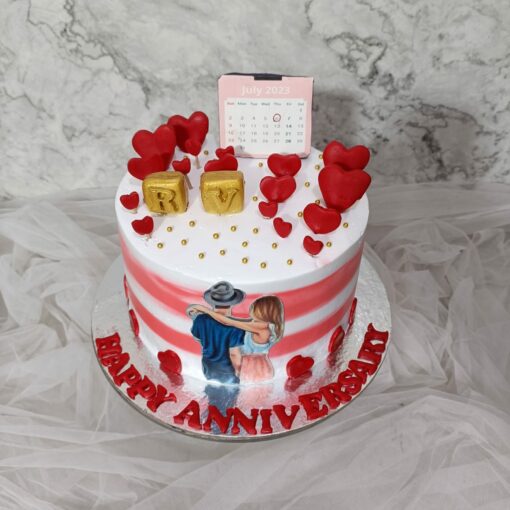 Romantic Couple Anniversary Cake