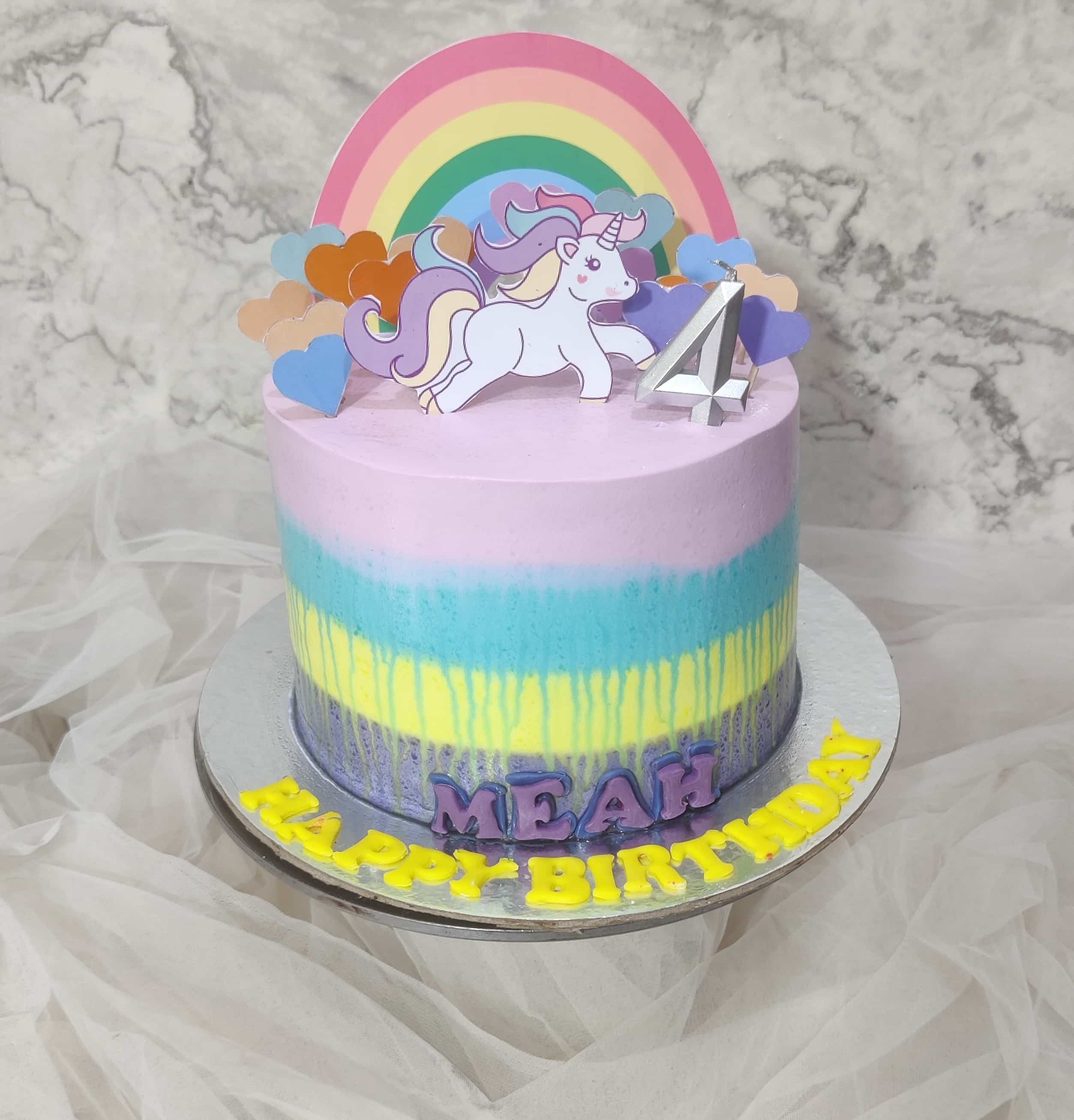 Cake for Children on Birthday Celebration with Homemade Little Princess and Unicorn  Fondant Figures Stock Photo - Image of icing, princess: 172276674