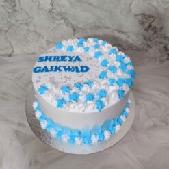 Blue and White Cake