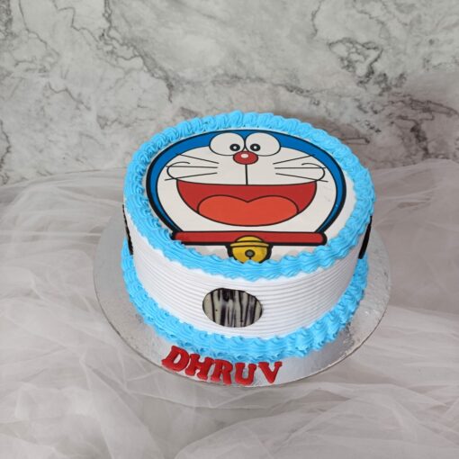 Doraemon Smiley Face Cake