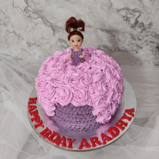 Purple Barbie Doll Cake