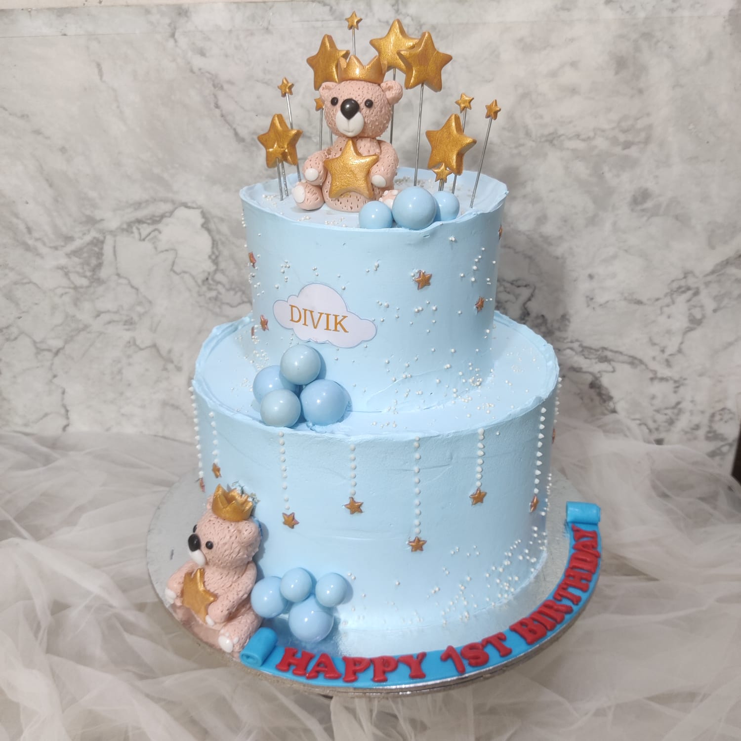 chocolate 2 layer cake design for boy