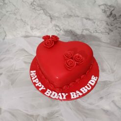 Red Heart  Fondant Cake