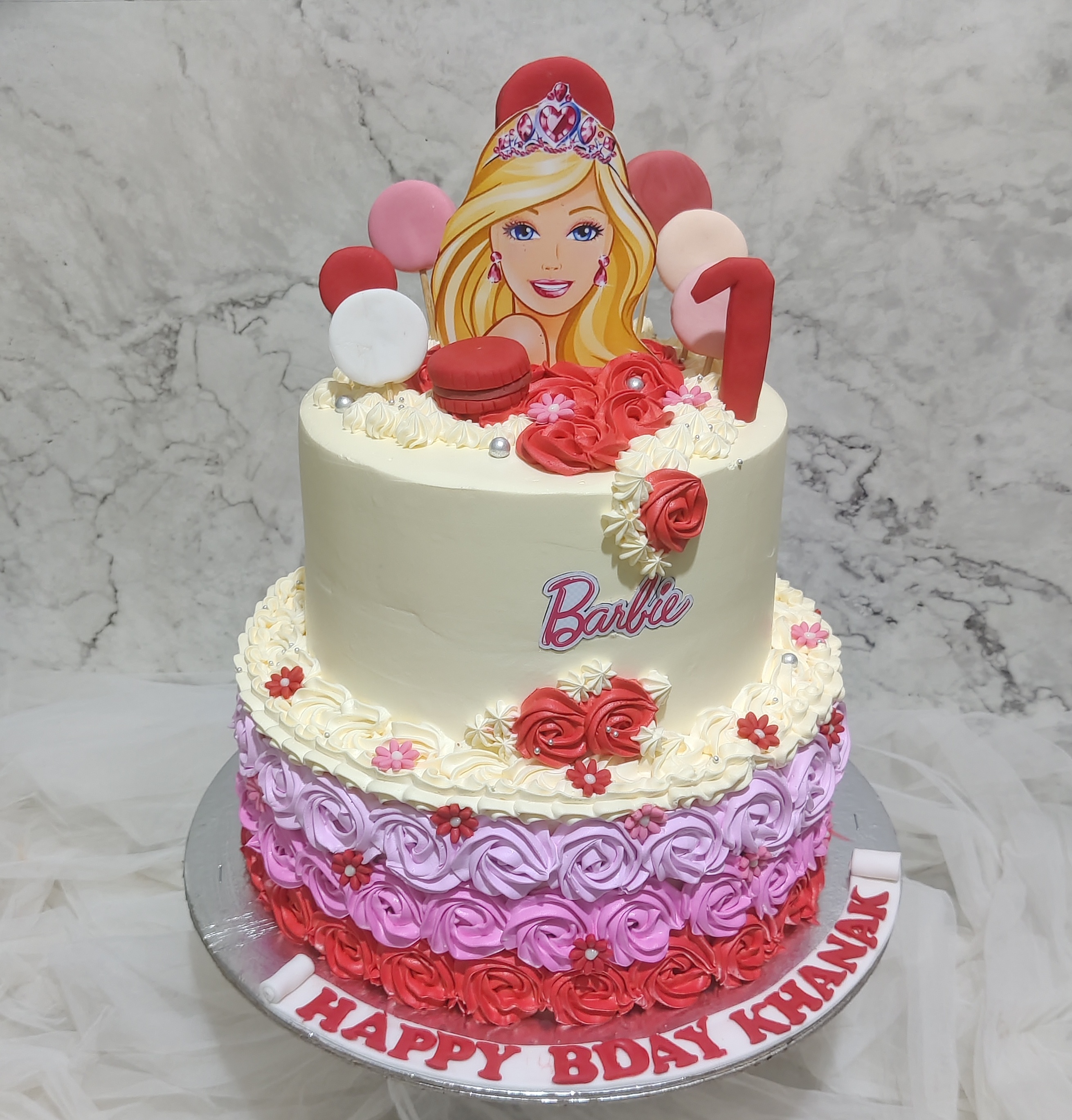 Wanors Round 3tier Doll Cake, Weight: 3kg, Packaging Type: Box