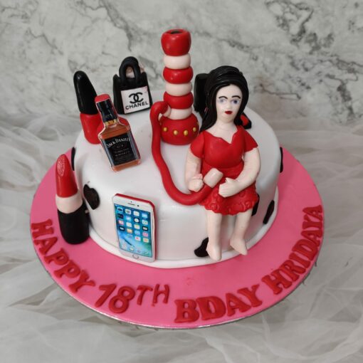 Designer 18th Birthday Cake for Girl