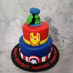 Avengers Theme Two Tier Cake